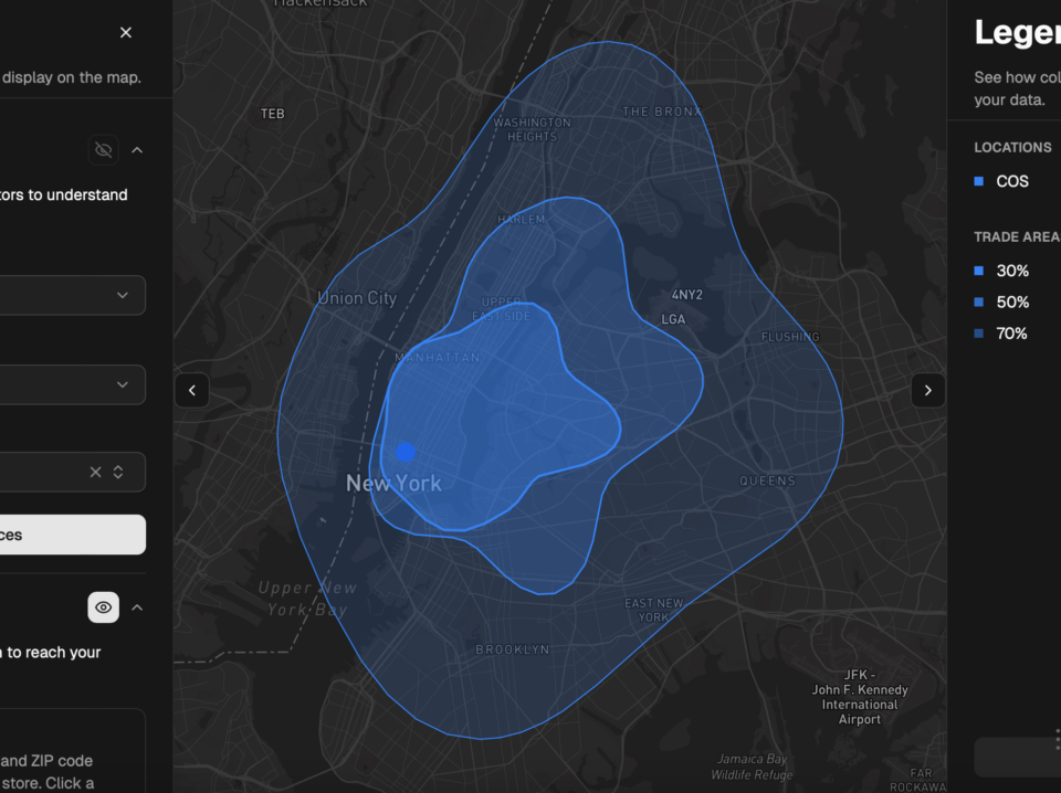 catchment area analysis tool for retailers, almanac by PassBy.