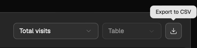 export to CSV button on Almanac located in the top right